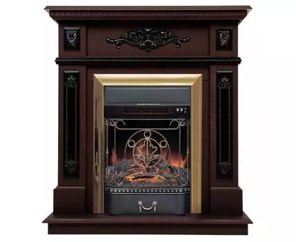 Электрокамин Lilian DN с очагом Majestic Lux Brass