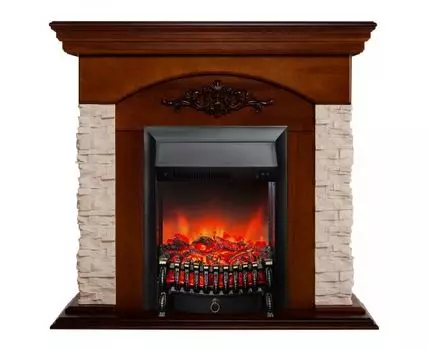 Электрокамин Neapolis NT с очагом Fobos Lux Black