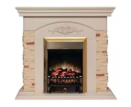 Электрокамин Neapolis WT с очагом Fobos Lux Brass