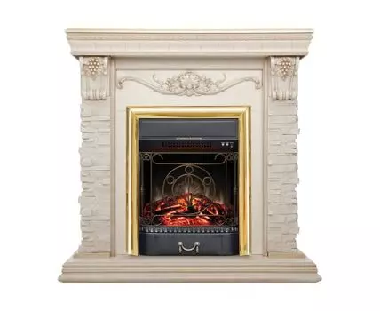 Электрокамин Patricia WT с очагом Majestic Lux Brass