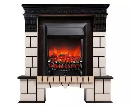 Электрокамин RealFlame Stone AO с очагом Fobos Lux Black