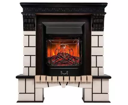 Электрокамин RealFlame Stone AO с очагом Majestic Lux Black