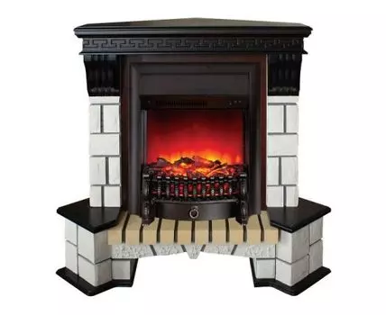 Электрокамин RealFlame Stone Coner AO с очагом Fobos Lux Black