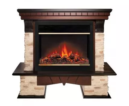 Электрокамин Rockland 26 AO с очагом Moonblaze Deluxe Brass