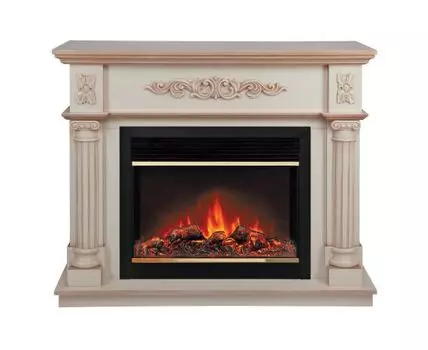 Электрокамин Silvia 26 WT-619B с очагом Moonblaze Deluxe Brass