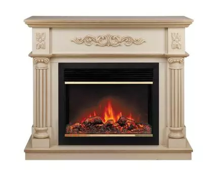 Электрокамин Silvia 26 WT-619G с очагом Moonblaze Deluxe Brass