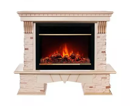 Электрокамин Sorento 25,5/26 WT с очагом Moonblaze Deluxe Brass