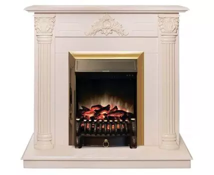 Электрокамин Stefania WT-F612 с очагом Fobos Lux Brass