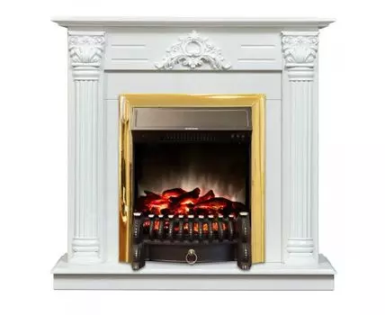 Электрокамин Stefania WT-F614 с очагом Fobos Lux Brass