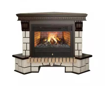 Электрокамин Stone Corner 26 AO с очагом 3D Novara