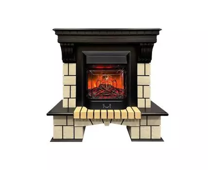 Электрокамин STONE ML DN с очагом MAJESTIC LUX BL RC