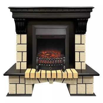 Электрокамин Stone ML STD c очагом Fobos Lux Black