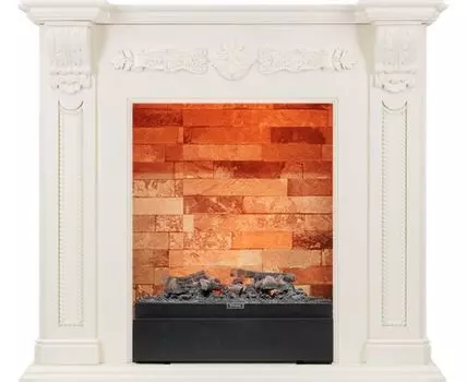 Каминокомплект Adel - Слоновая кость с очагом Juneau