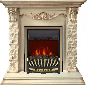 Каминокомплект Adriana - Cлоновая кость с очагом Aspen Gold