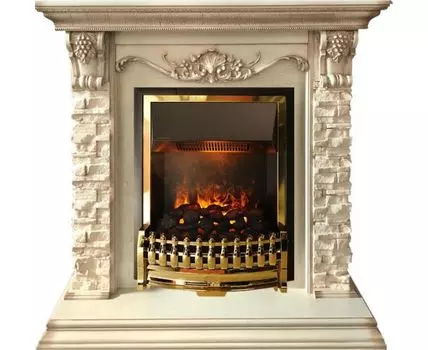 Каминокомплект Adriana - Cлоновая кость с очагом Atherton