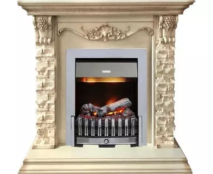 Каминокомплект Adriana - Cлоновая кость с очагом Danville Chrome FB2