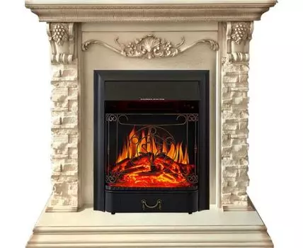 Каминокомплект Adriana - Cлоновая кость с очагом Majestic FX Black