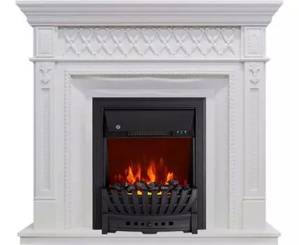 Каминокомплект Alexandria - Белый дуб с очагом Aspen Black