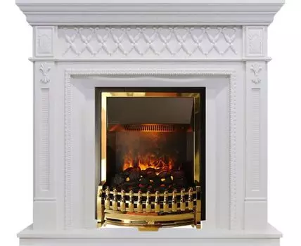 Каминокомплект Alexandria - Белый дуб с очагом Atherton