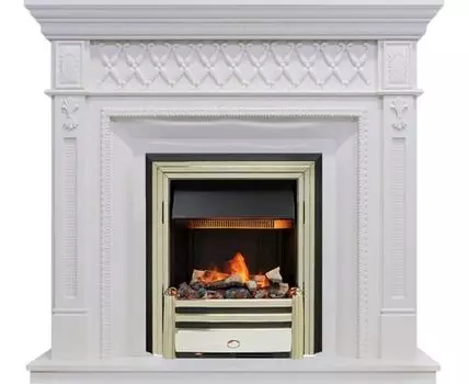 Каминокомплект Alexandria - Белый дуб с очагом Cavendish