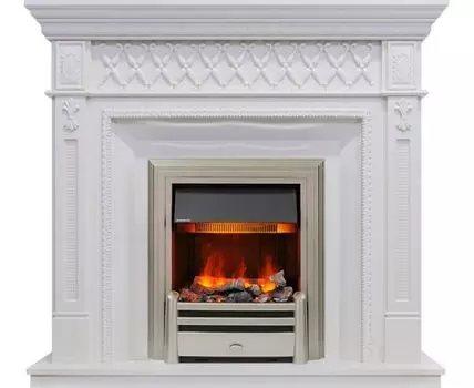 Каминокомплект Alexandria - Белый дуб с очагом Chesford