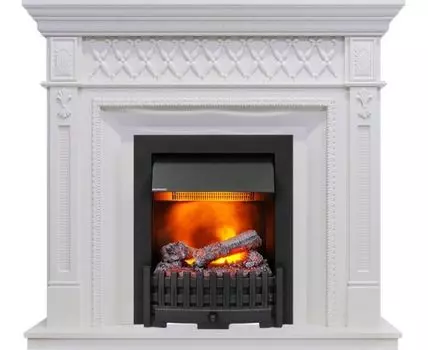 Каминокомплект Alexandria - Белый дуб с очагом Danville Black FB2