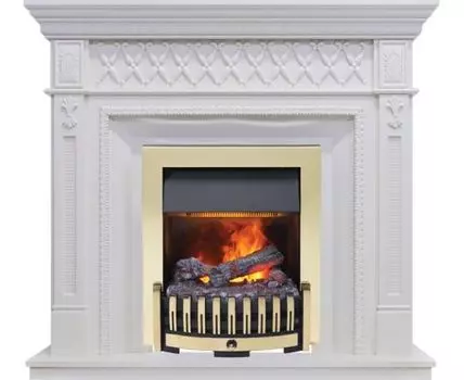 Каминокомплект Alexandria - Белый дуб с очагом Danville Brass FB2