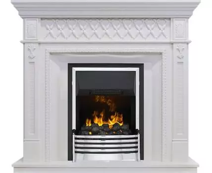 Каминокомплект Alexandria - Белый дуб с очагом Flagstaff