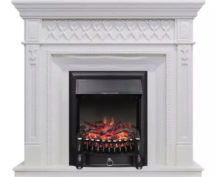 Каминокомплект Alexandria - Белый дуб с очагом Fobos FX Black