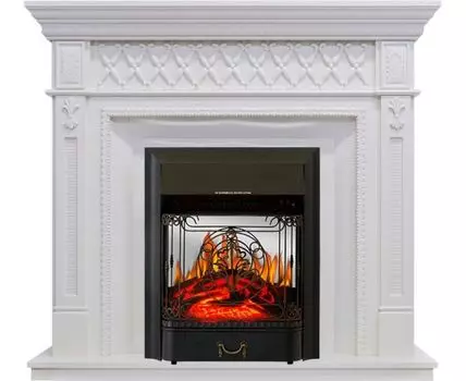 Каминокомплект Alexandria - Белый дуб с очагом Majestic FX M Black