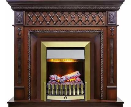 Каминокомплект Alexandria - Махагон коричневый антик с очагом Danville Antique Brass FB2