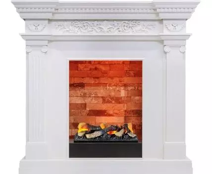Каминокомплект Amalfi - Белый дуб с очагом Cassette 400 LNH-INT (с дровами)