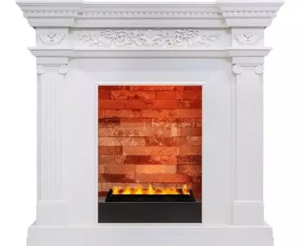 Каминокомплект Amalfi - Белый дуб с очагом Cassette 400 LNH-INT PS (без дров)