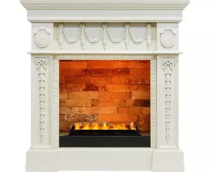 Каминокомплект Ampir - Слоновая кость с очагом Cassette 400 LNH-INT PS (без дров)