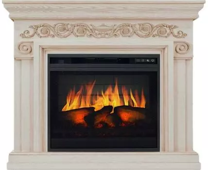 Каминокомплект Athena - Слоновая кость с патиной с очагом Vision 23 EF LED 3D FX