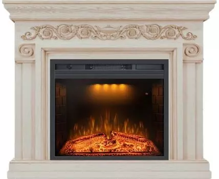 Каминокомплект Athena - Слоновая кость с патиной с очагом Emerald 23