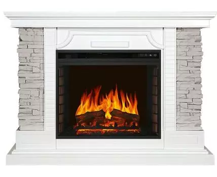 Каминокомплект Avignon - Белый / Сланец серый с очагом Vision 23 EF LED FX