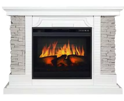 Каминокомплект Avignon - Белый / Сланец серый с очагом Vision 23 EF LED 3D FX