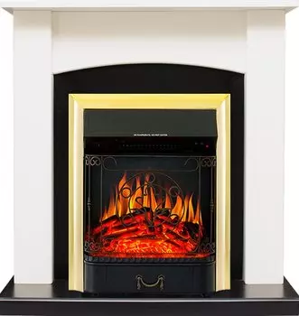 Каминокомплект Baltimore - Слоновая кость, черный с очагом Majestic FX Brass