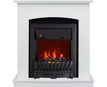 Каминокомплект Barcelona (разборный) - Белый с очагом Aspen Black