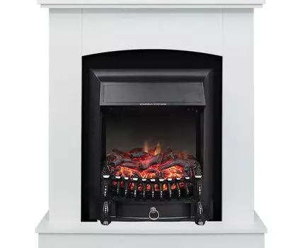 Каминокомплект Barcelona (разборный) - Белый с очагом Fobos FX Black