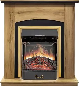 Каминокомплект Barcelona (Разборный) - Дуб галифакс с очагом Majestic FX Brass