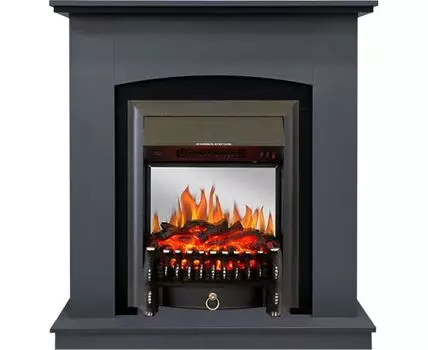 Каминокомплект Barcelona (разборный) - Серый графит с очагом Fobos FX M Black
