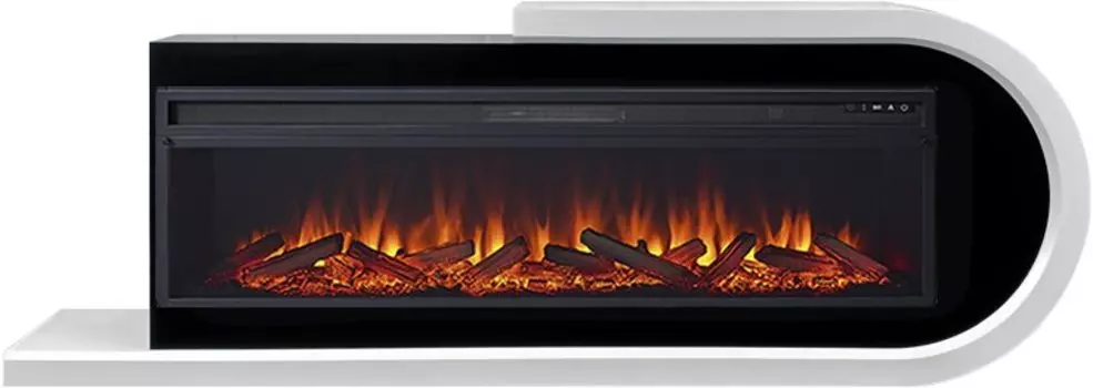 Каминокомплект Basel 60 R - Белый с черным с очагом Vision 60 LOG LED