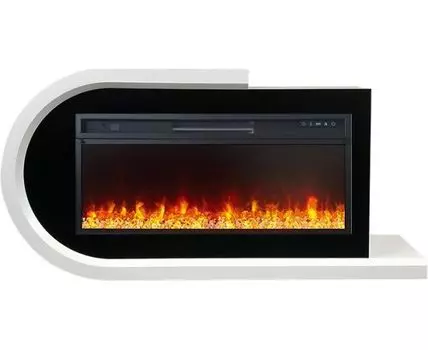 Каминокомплект Basel L - Белый с черным с очагом Vision 42 LED