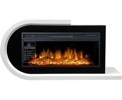 Каминокомплект Basel L - Белый с черным с очагом Vision 42 LOG LED