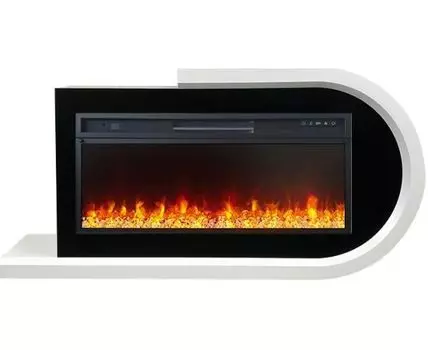 Каминокомплект Basel R - Белый с черным с очагом Vision 42 LED