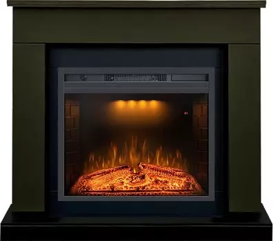 Каминокомплект Bergen 23 (Разборный) - Темная олива с очагом Emerald 23