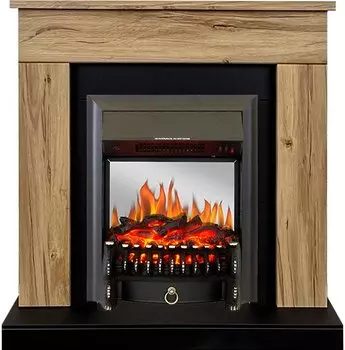 Каминокомплект Bergen (Разборный) - Дуб галифакс (Ширина 860 мм) с очагом Fobos FX M Black