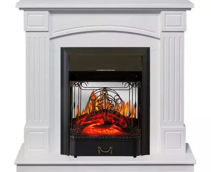 Каминокомплект Boston - Белый (Высота 925см) с очагом Majestic FX M Black